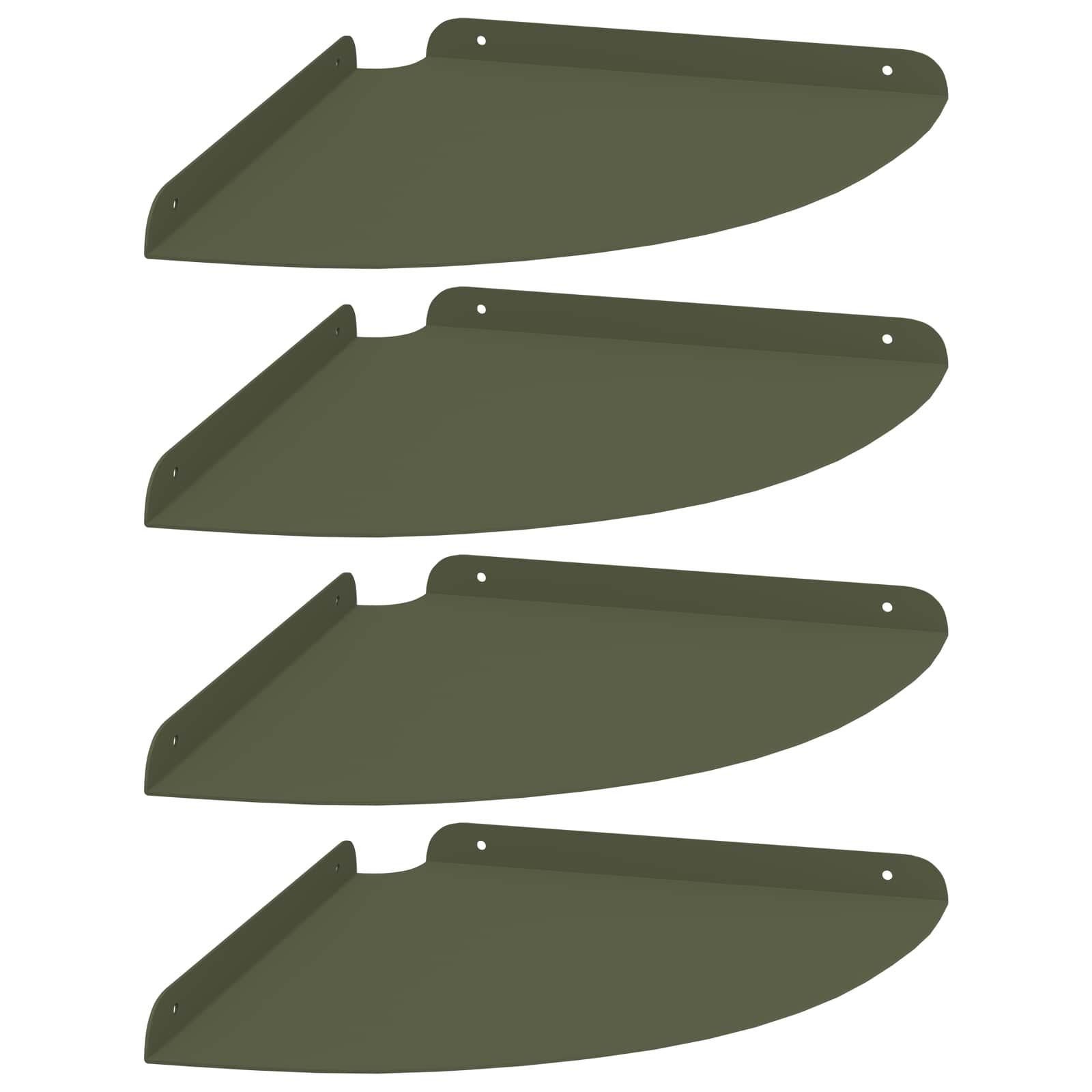 Πλωτό ράφι με ράφι με αποθήκευση 4 pcs Λαδί 30 x 30 x 2 εκ. - Pakobazaar