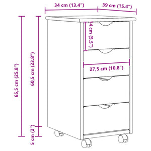 Κινητό Ντουλάπι Μέλι Καφέ 34 x 39 x 65,5 cm Στερεό ξύλο πεύκου - Pakobazaar