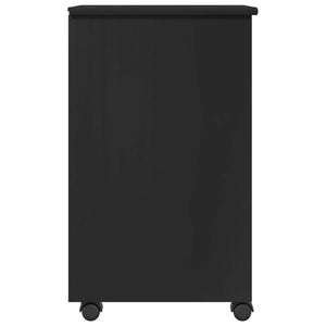 Κινητό Ντουλάπι με τροχούς Μαύρο 34 x 39 x 65,5 cm Στερεό πεύκο - Pakobazaar