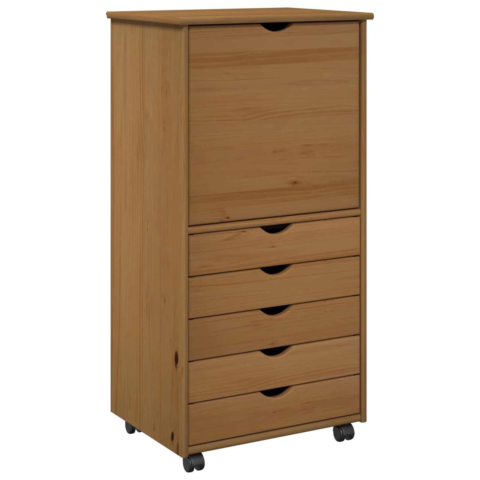 Κινητό Ντουλάπι Μέλι Καφέ 53 x 39 x 103 cm Στερεό ξύλο πεύκου - Pakobazaar