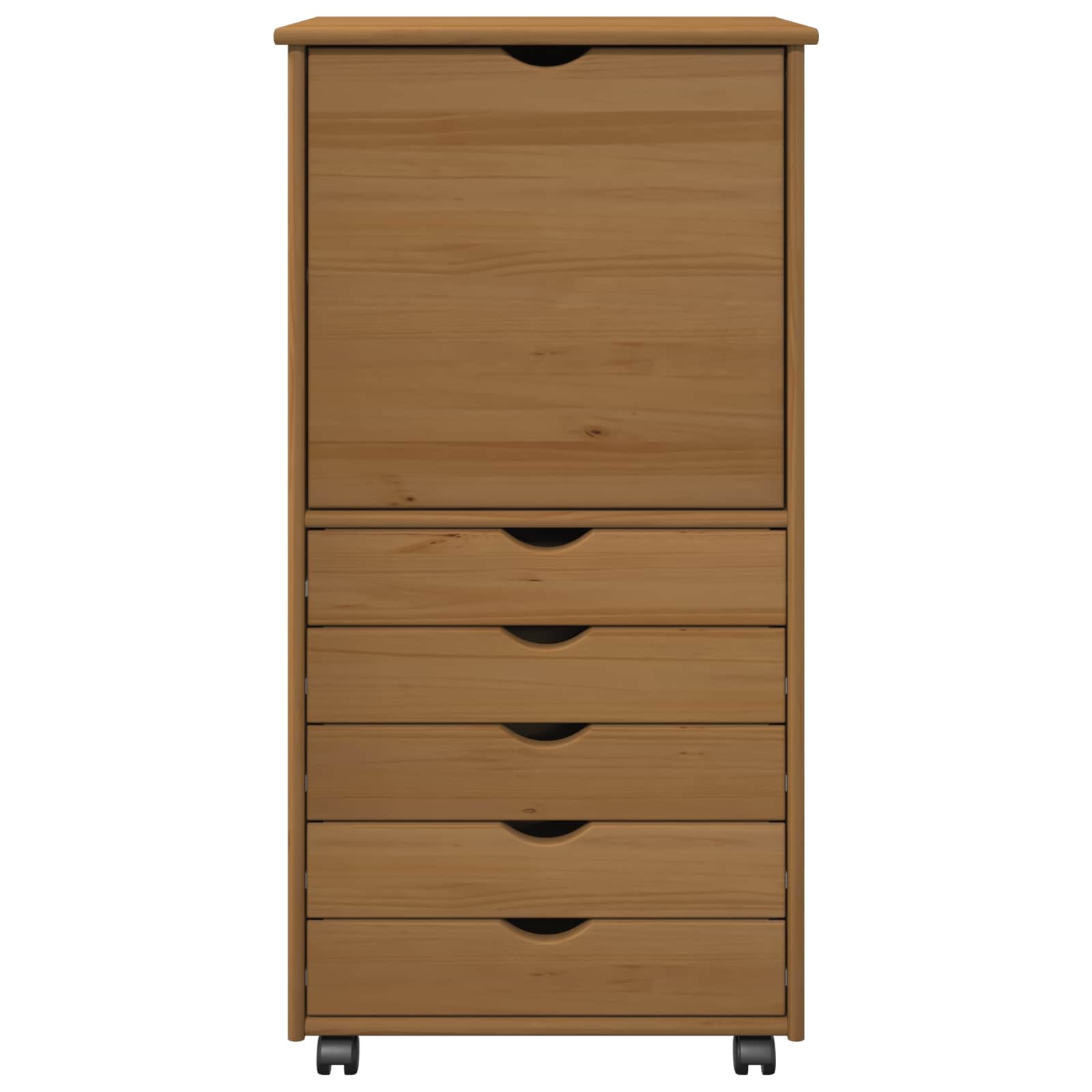 Κινητό Ντουλάπι Μέλι Καφέ 53 x 39 x 103 cm Στερεό ξύλο πεύκου - Pakobazaar