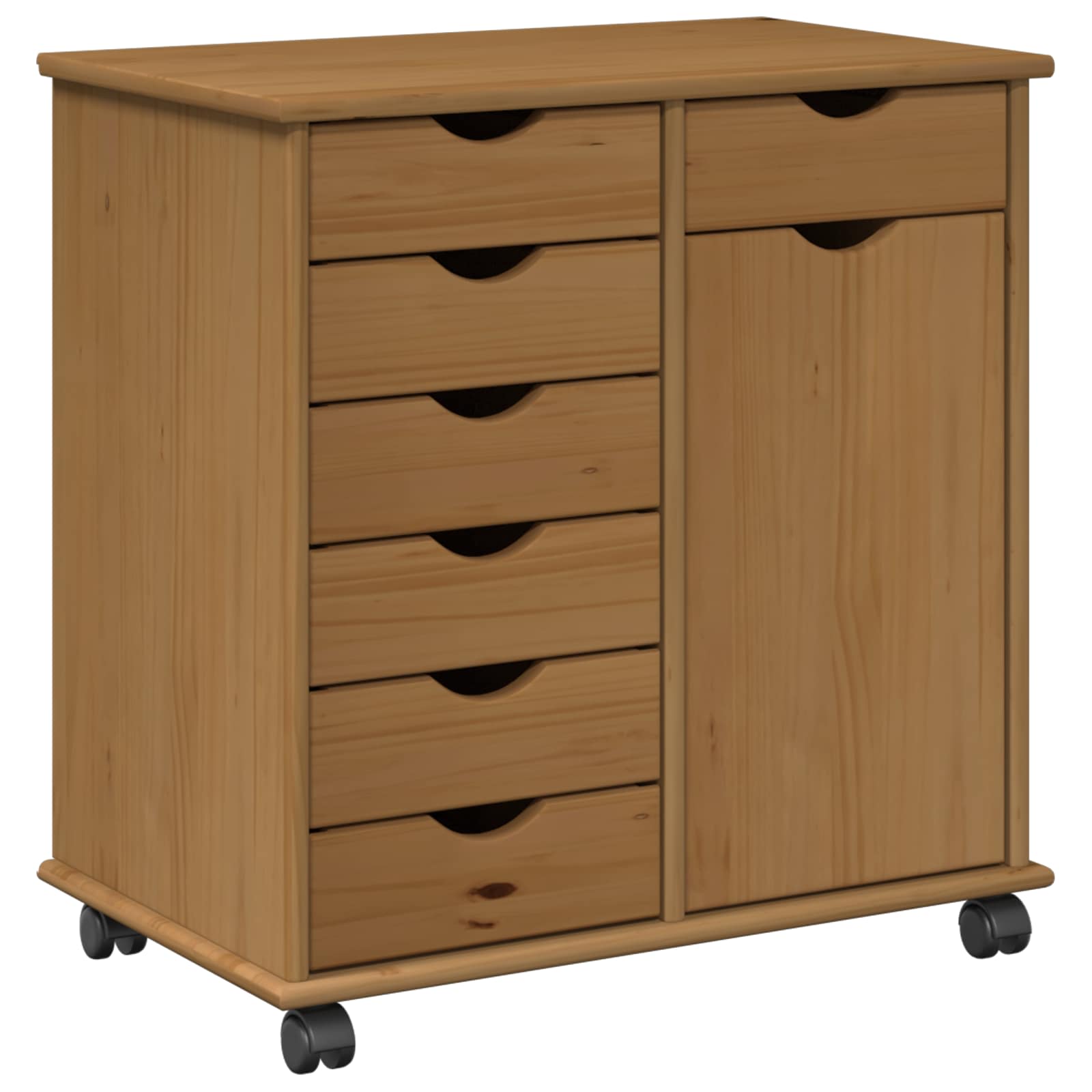 Κινητό Ντουλάπι με τροχούς Μέλι Καφέ 63,5 x 39 x 65,5 εκ - Pakobazaar