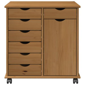 Κινητό Ντουλάπι με τροχούς Μέλι Καφέ 63,5 x 39 x 65,5 εκ - Pakobazaar