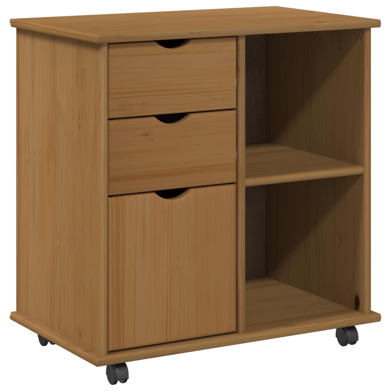 Κινητό Ντουλάπι με τροχούς Μέλι Καφέ 63,5 x 39 x 65,5 εκ. - Pakobazaar