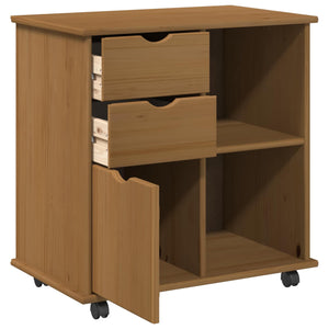 Κινητό Ντουλάπι με τροχούς Μέλι Καφέ 63,5 x 39 x 65,5 εκ. - Pakobazaar
