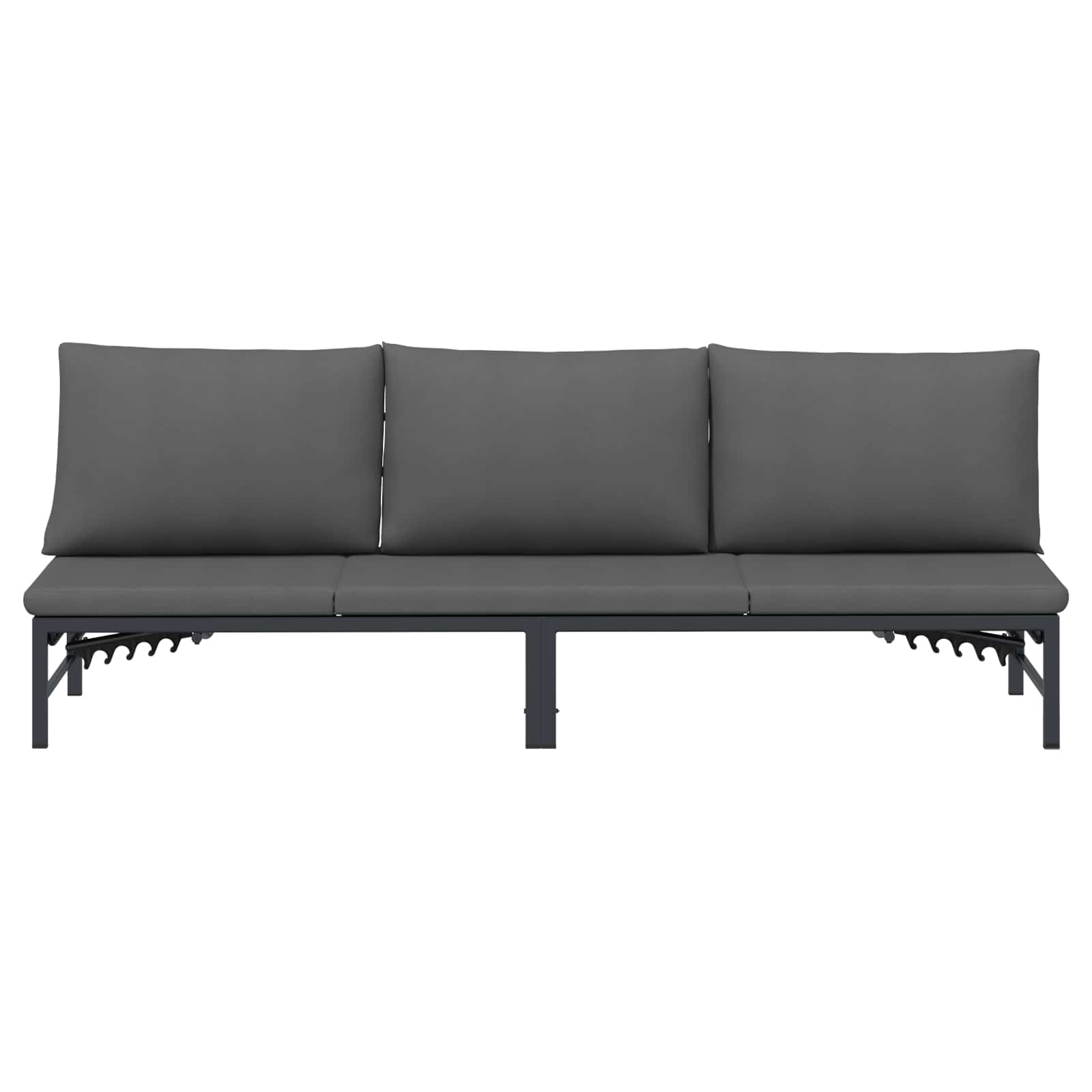 Ξαπλώστρα 3 Ατόμων Μαύρο 200 x 62 x 59 εκ Textilene - Pakobazaar