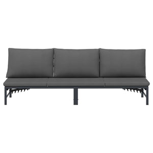 Ξαπλώστρα 3 Ατόμων Μαύρο 200 x 62 x 59 εκ Textilene - Pakobazaar