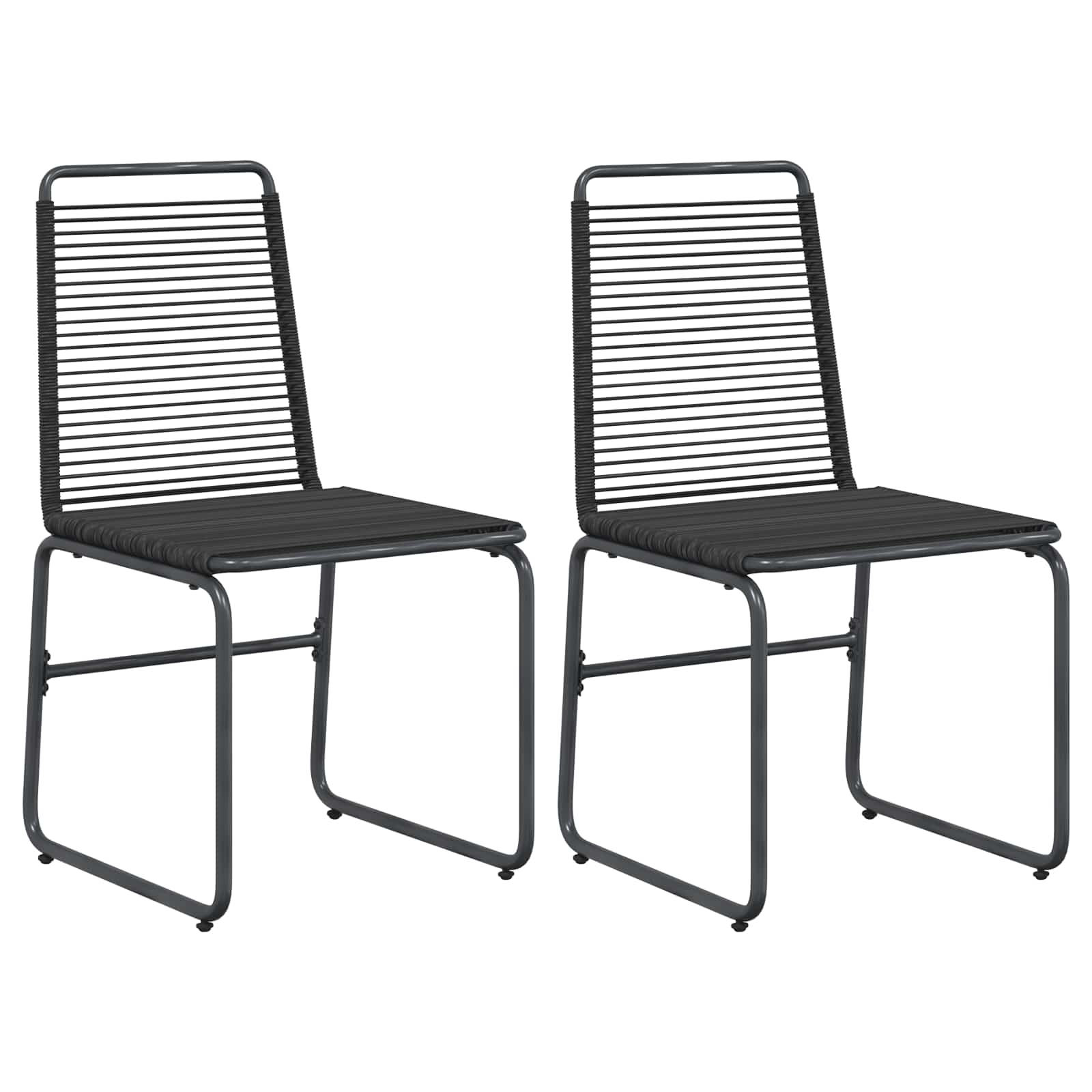 Καρέκλες Κήπου 2 pcs Μαύρο 48 x 55 x 89,5 εκ. Ρατάν - Pakobazaar