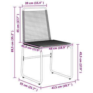 Καρέκλες Κήπου 2 pcs Μαύρο 48 x 55 x 89,5 εκ. Ρατάν - Pakobazaar