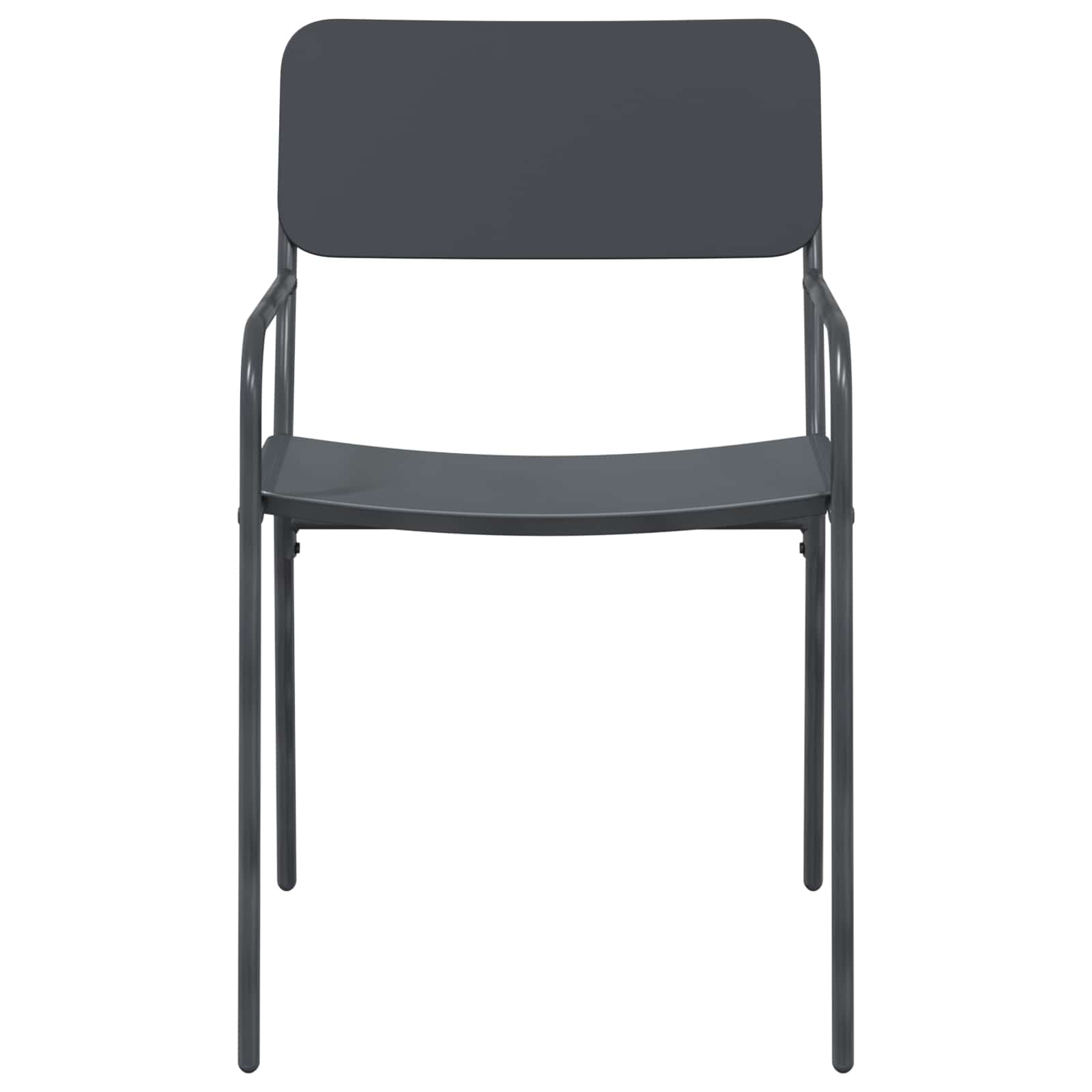 Καρέκλες Κήπου 2 pcs Ανθρακί 51 x 55 x 81 εκ Ατσάλι - Pakobazaar