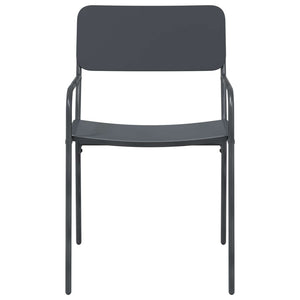 Καρέκλες Κήπου 2 pcs Ανθρακί 51 x 55 x 81 εκ Ατσάλι - Pakobazaar