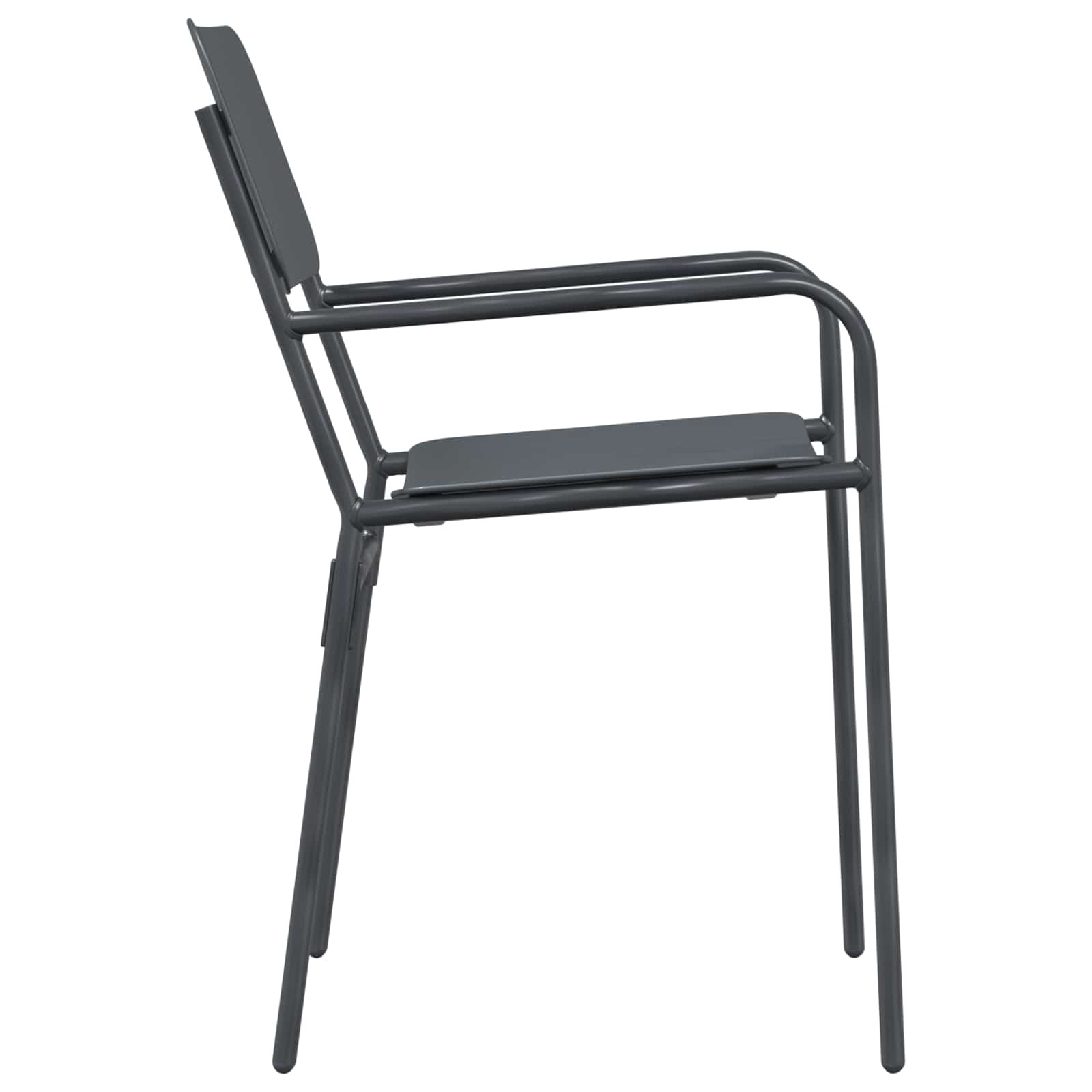 Καρέκλες Κήπου 2 pcs Ανθρακί 51 x 55 x 81 εκ Ατσάλι - Pakobazaar