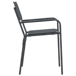 Καρέκλες Κήπου 2 pcs Ανθρακί 51 x 55 x 81 εκ Ατσάλι - Pakobazaar