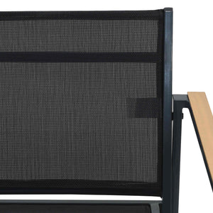 Καρέκλες Κήπου 2 pcs Μαύρο και Ανθρακί 53,5 x 59 x 77 εκ - Pakobazaar