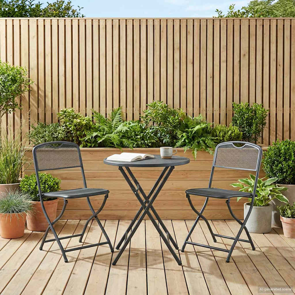 Καρέκλες Κήπου 2 pcs Ανθρακί 52,5 x 46 x 82 εκ Σίδερο - Pakobazaar