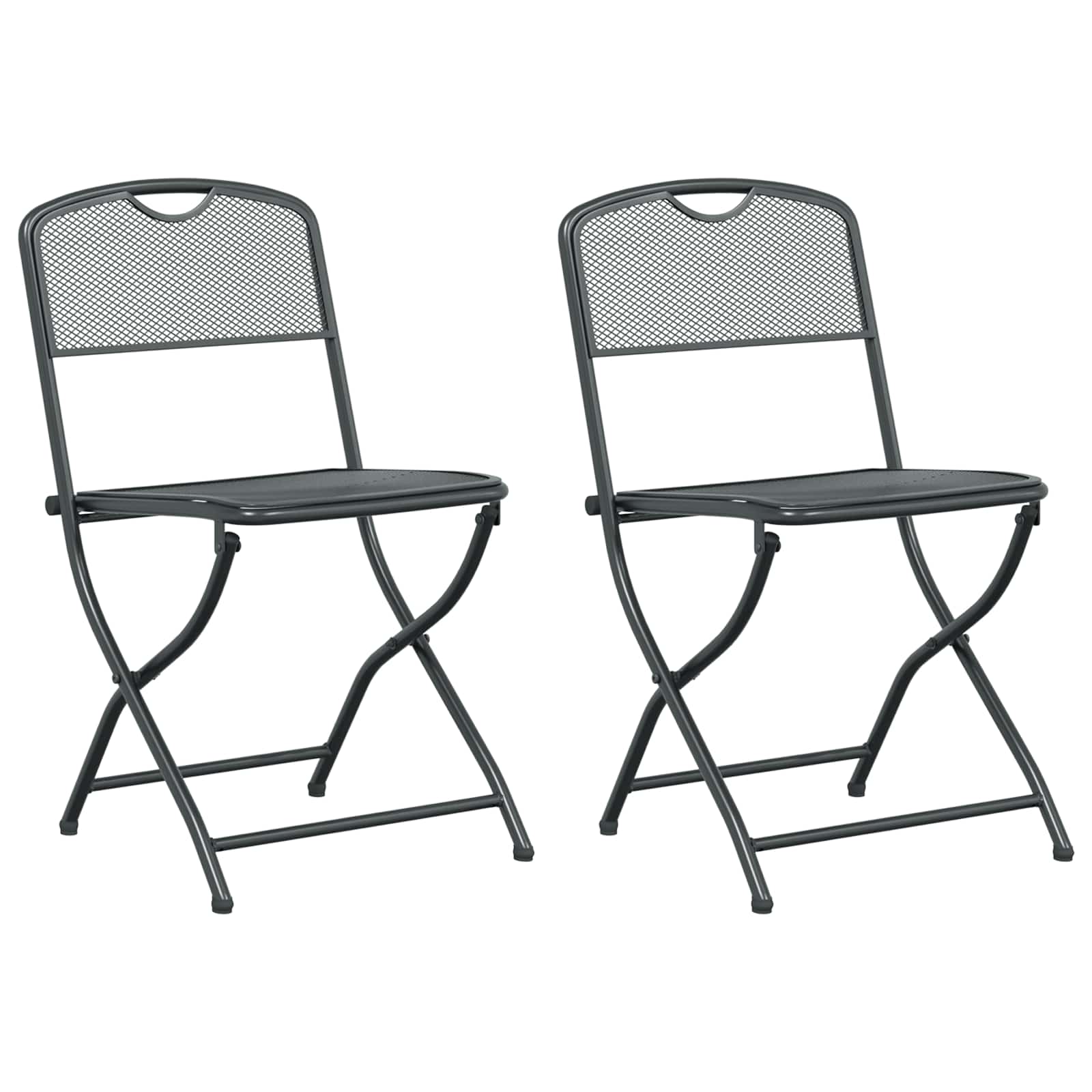 Καρέκλες Κήπου 2 pcs Ανθρακί 52,5 x 46 x 82 εκ Σίδερο - Pakobazaar