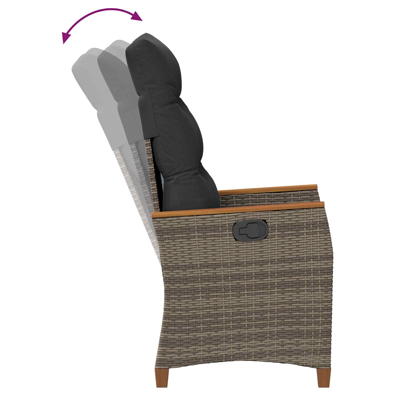 Εξωτερικές Καρέκλες με μαξιλάρι Γκρι και Navy Blue Ρατάν - Pakobazaar