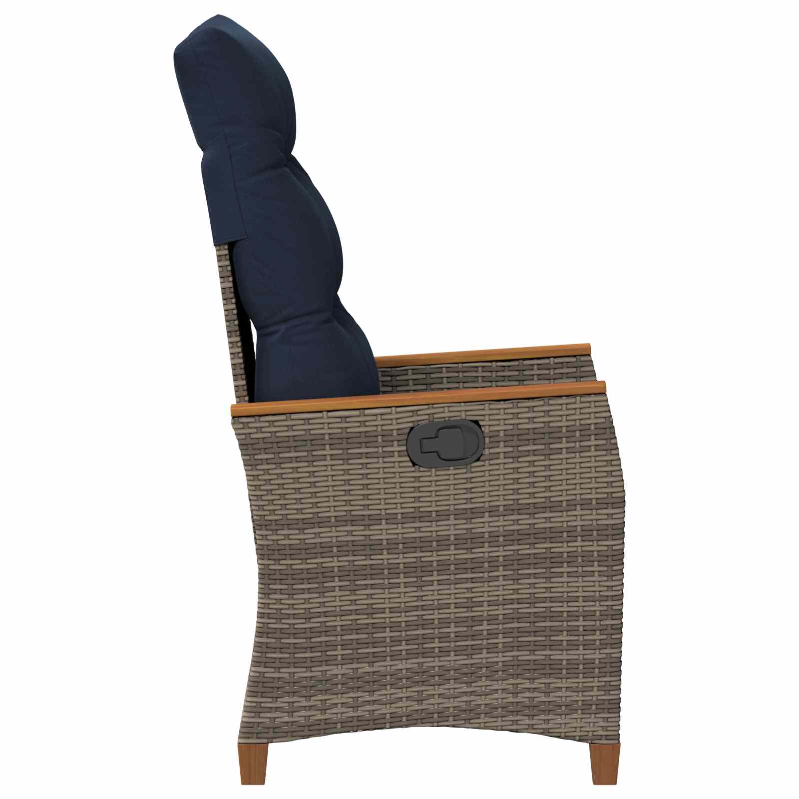 Εξωτερικές Καρέκλες με μαξιλάρι Γκρι και Navy Blue Ρατάν - Pakobazaar