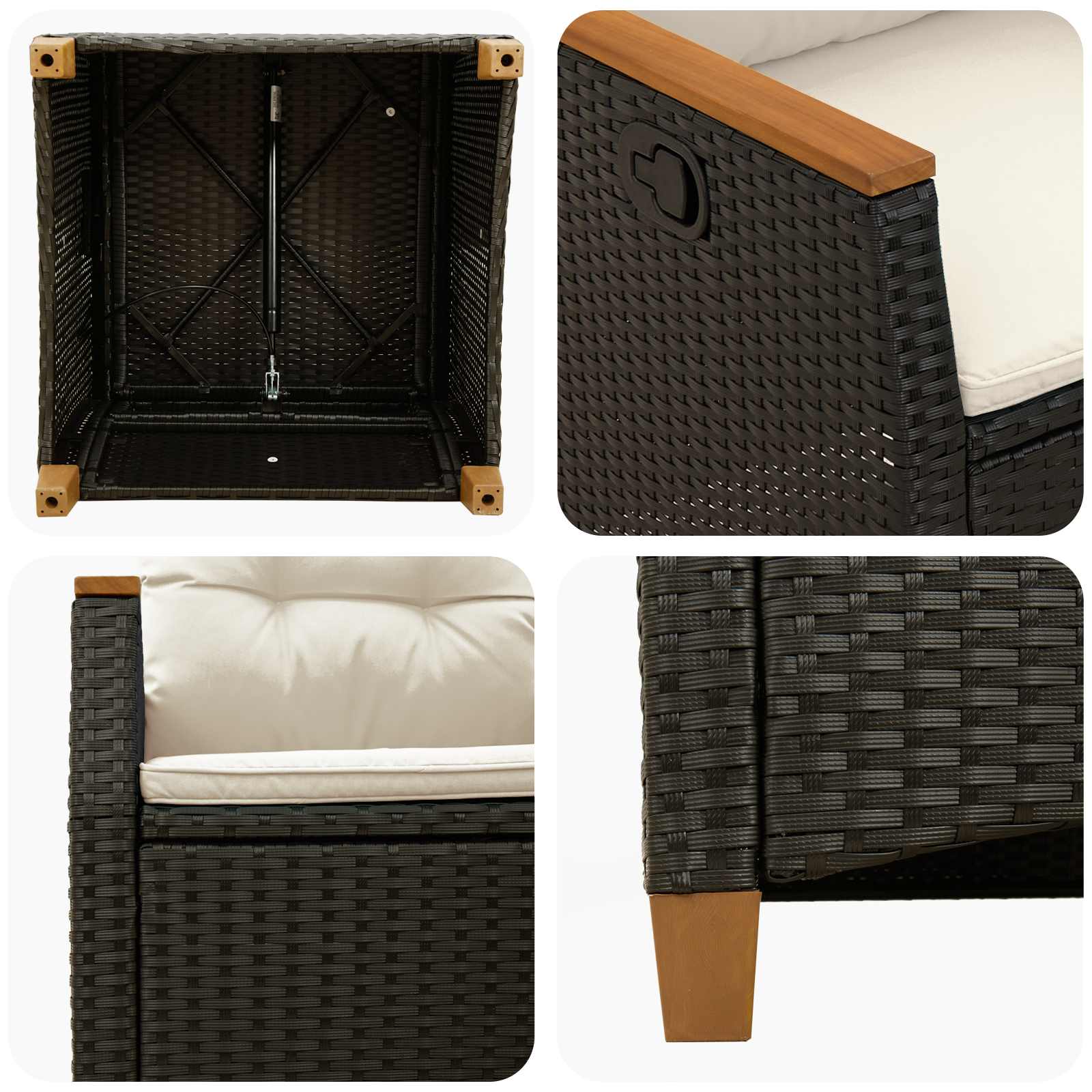 Εξωτερικές Καρέκλες με μαξιλάρι Γκρι και Navy Blue Ρατάν - Pakobazaar