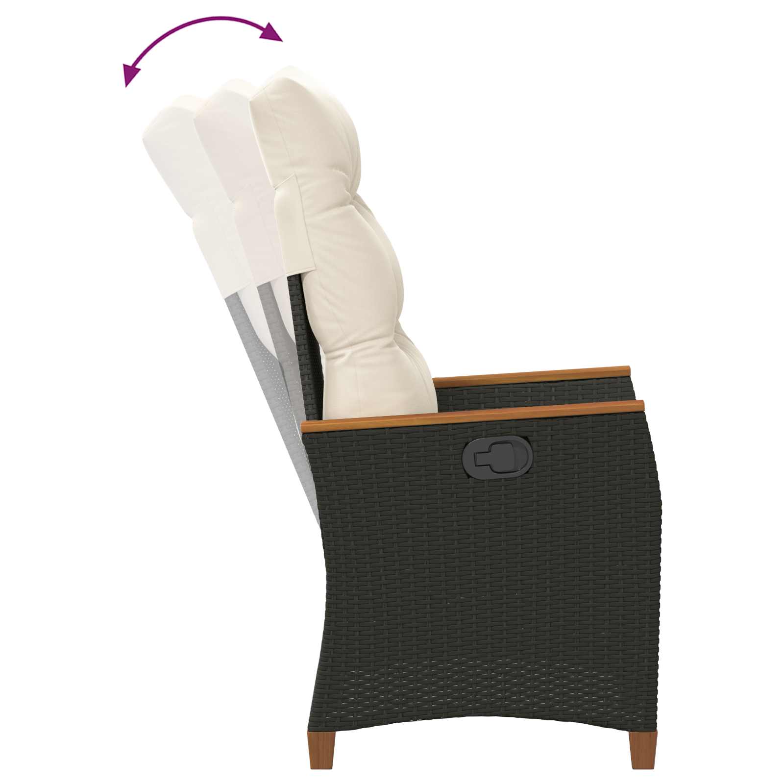 Εξωτερικές Καρέκλες με μαξιλάρι Γκρι και Navy Blue Ρατάν - Pakobazaar