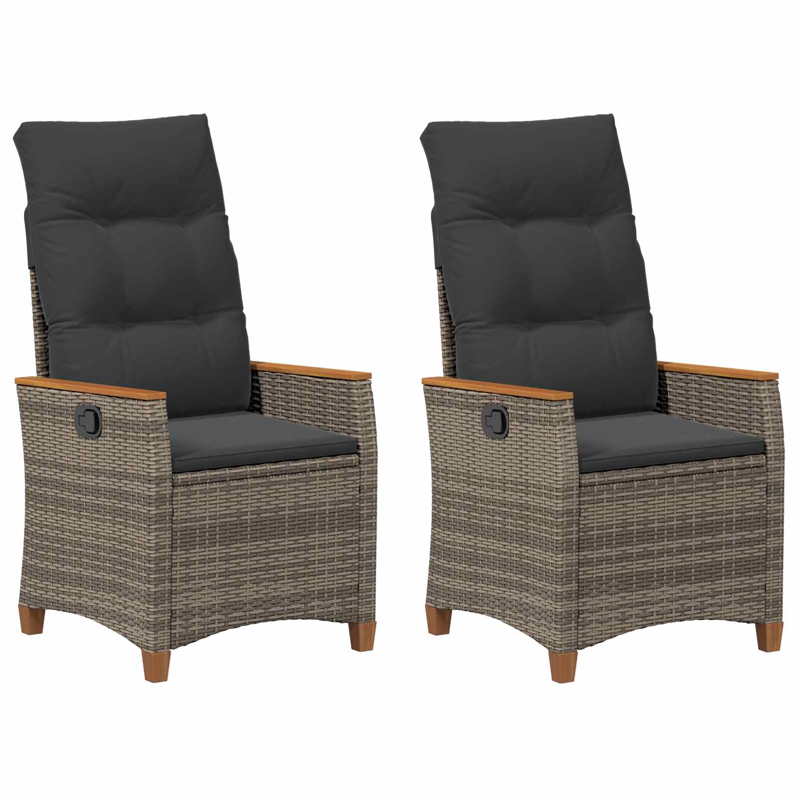 Εξωτερικές Καρέκλες με μαξιλάρι Γκρι και Navy Blue Ρατάν - Pakobazaar