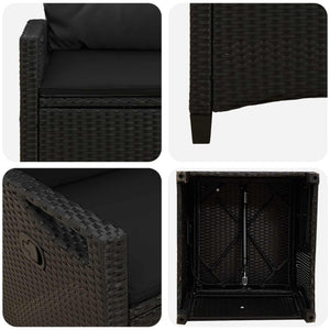 Καρέκλα Κήπου 2 pcs Μαύρο 56 x 64 x 94 εκ. - Pakobazaar