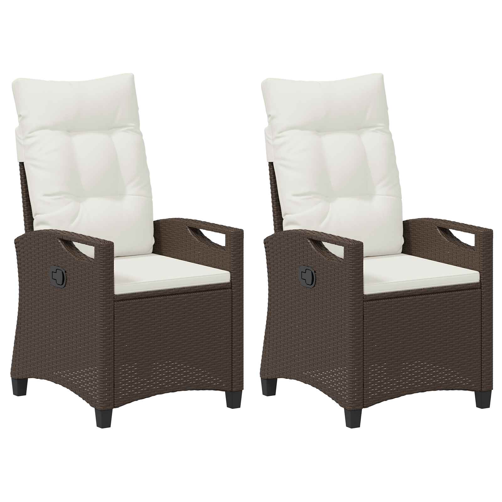 Καρέκλα Κήπου 2 pcs Καφέ και Κρέμα 56 x 60 x 112 εκ.