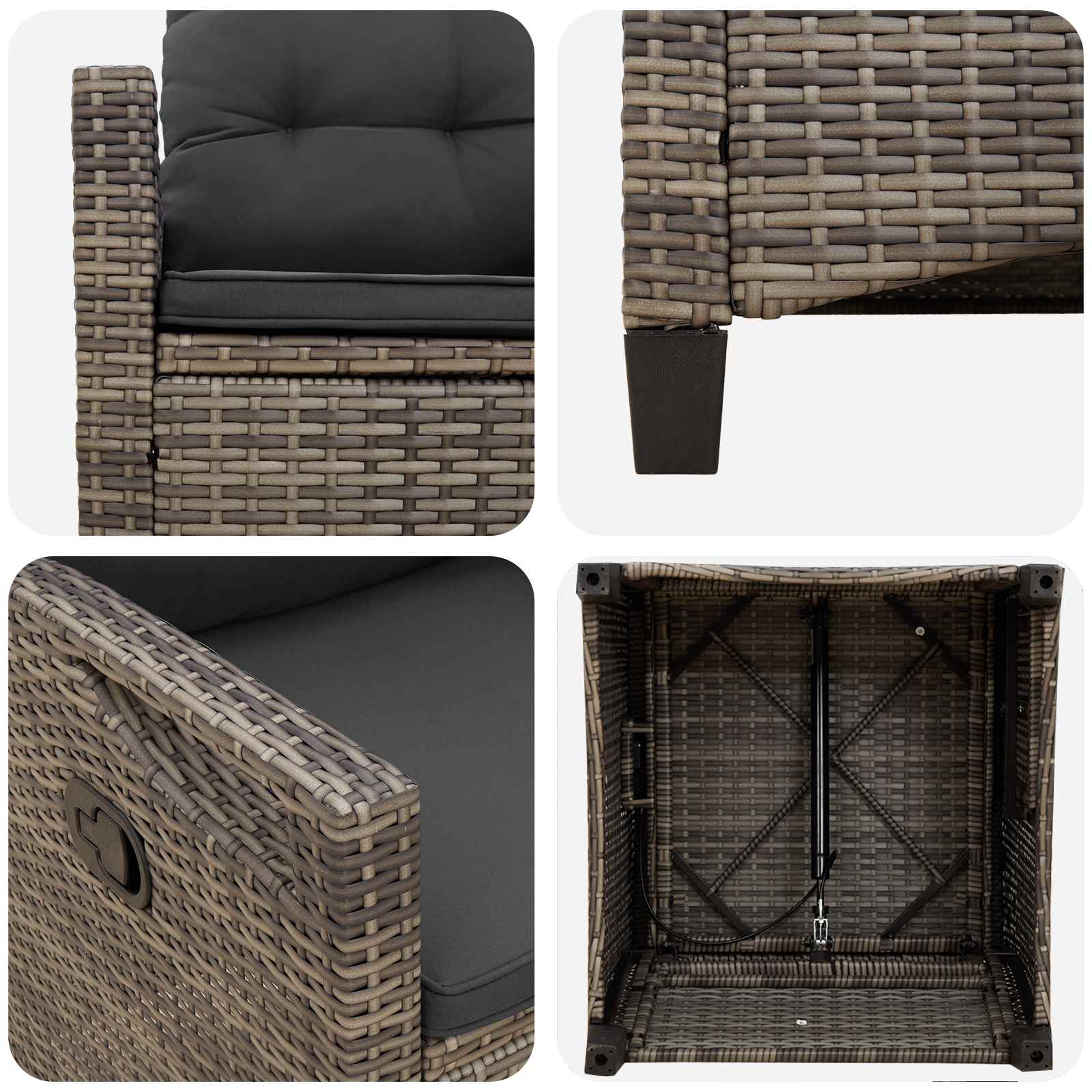 Καρέκλα Κήπου 2 pcs Γκρι και Σκούρο Γκρι 56 x 60 x 112 εκ.