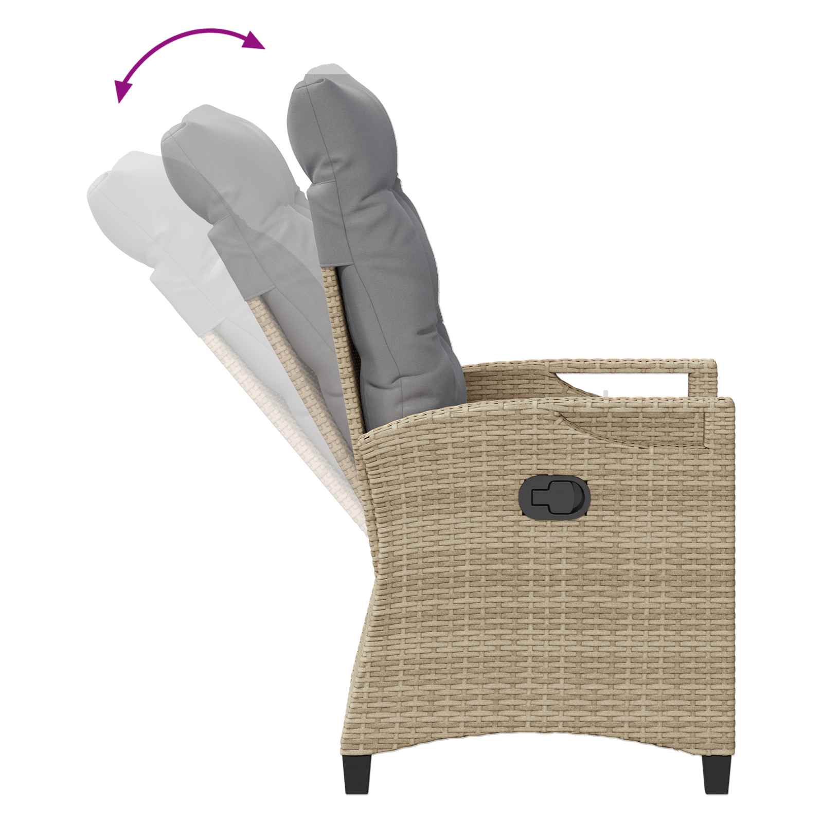 Καρέκλα Κήπου 2 pcs Μπέζ και Ανοιχτό Γκρι 56 x 60 x 112 εκ.