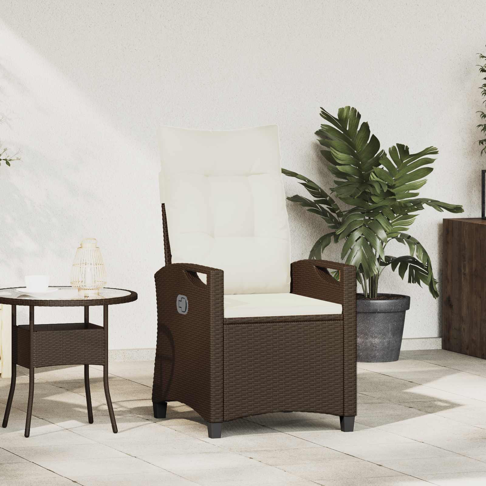 Ανακλινόμενη καρέκλα κήπου Καφέ και Κρέμα 56 x 60 x 112 εκ. - Pakobazaar