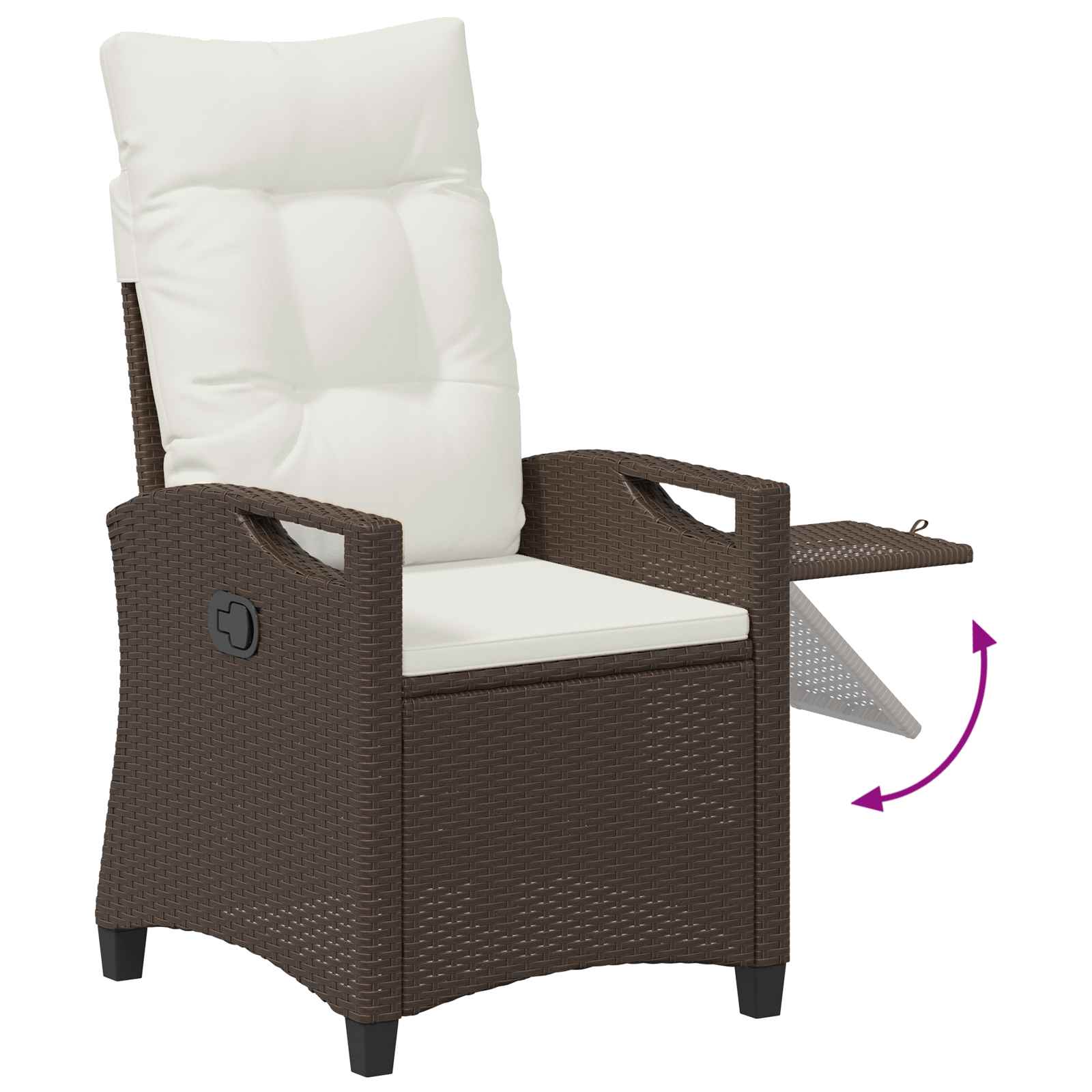 Ανακλινόμενη καρέκλα κήπου Καφέ και Κρέμα 56 x 60 x 112 εκ. - Pakobazaar