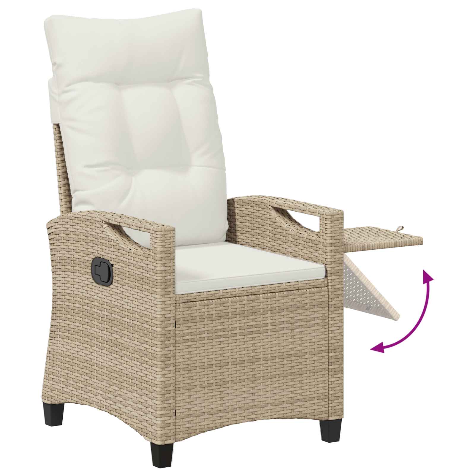 Ανακλινόμενη καρέκλα κήπου Μπεζ και Κρέμα 56 x 60 x 112 εκ. - Pakobazaar