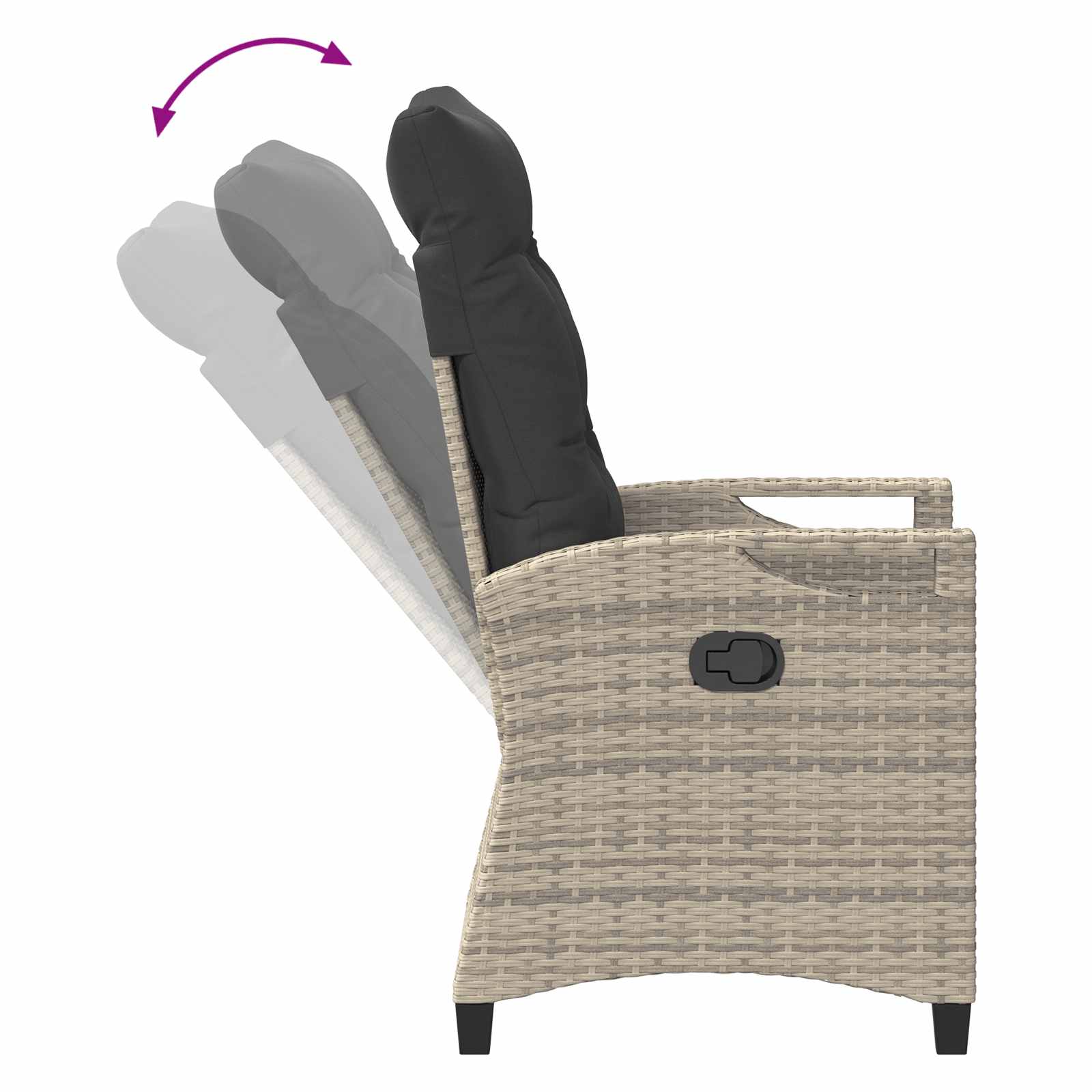 Ανακλινόμενη καρέκλα κήπου Ανοιχτό Γκρι και Σκούρο Γκρι - Pakobazaar