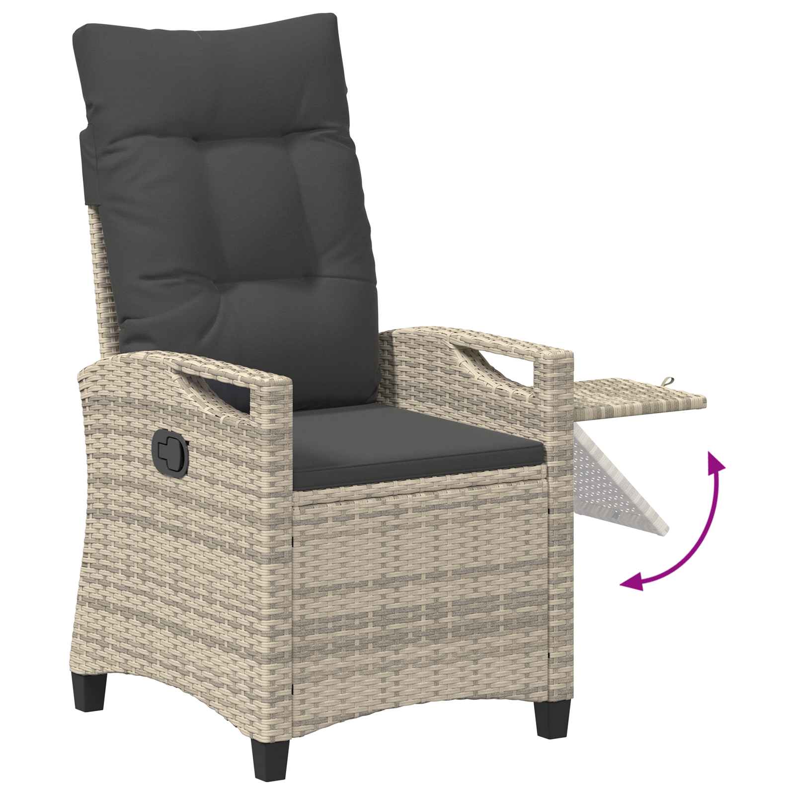 Ανακλινόμενη καρέκλα κήπου Ανοιχτό Γκρι και Σκούρο Γκρι - Pakobazaar