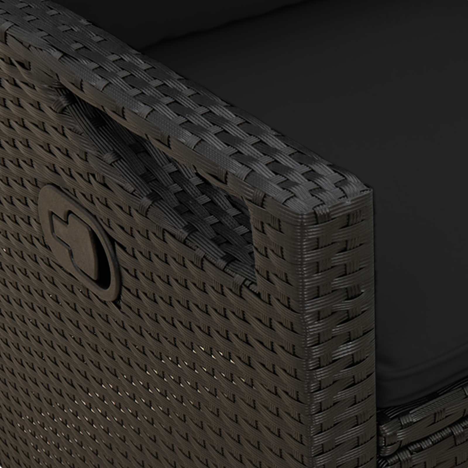 Παγκάκι κήπου Μαύρο 105 x 60 x 112 εκ Ατσάλι και Πολυεστέρας