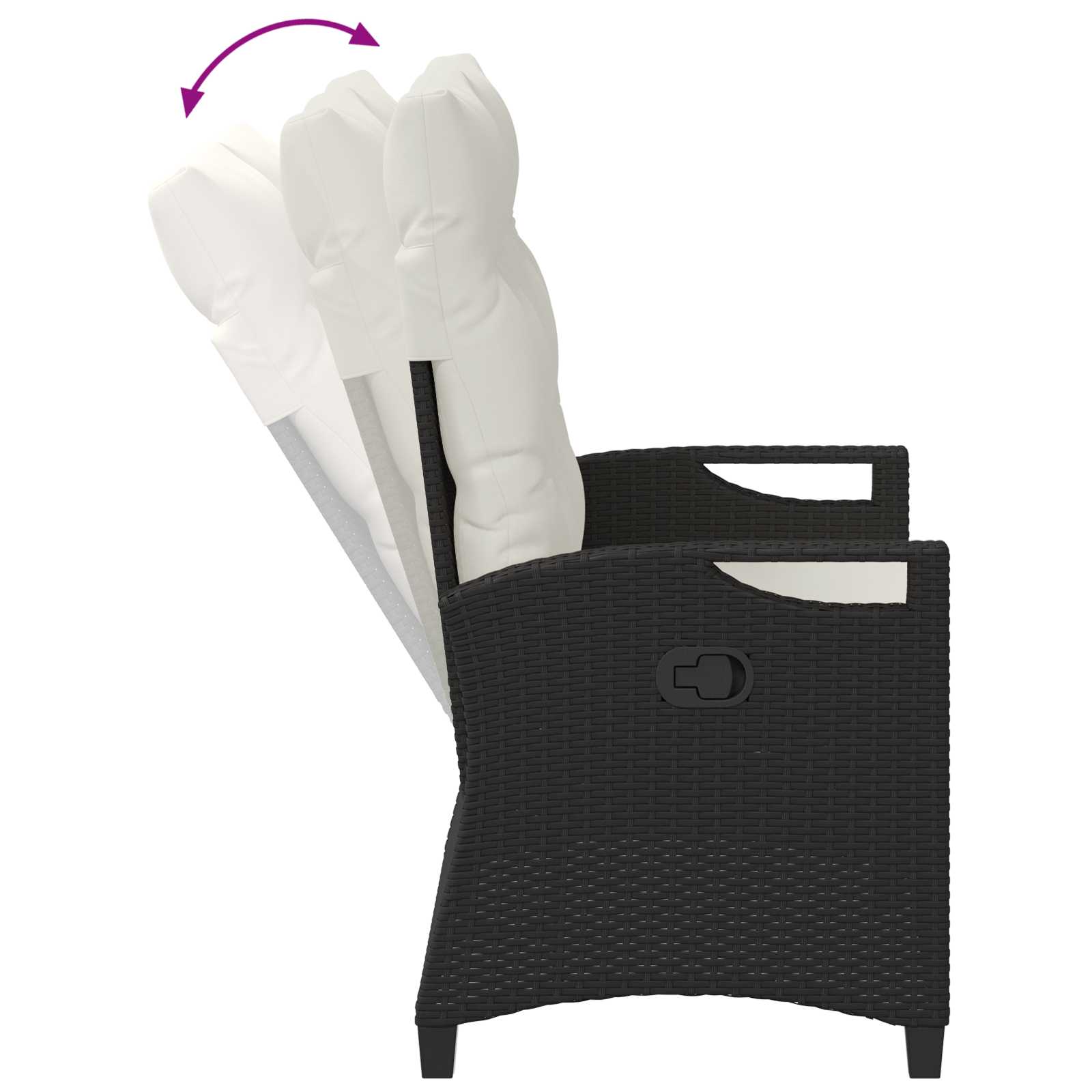 Παγκάκι κήπου με μαξιλάρι Μαύρο και Κρέμα 105 x 60 x 112 εκ