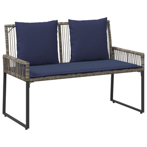 Σετ Εξωτερικών Επίπλων 9 pcs Γκρι και Navy Blue συνθετικό ρατάν - Pakobazaar