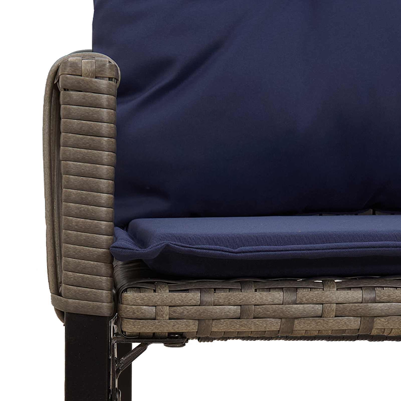Σετ Εξωτερικών Επίπλων 7 pcs Γκρι και Navy Blue συνθετικό ρατάν - Pakobazaar