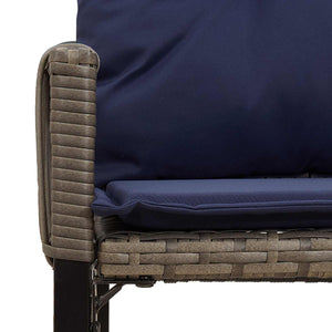 Σετ Εξωτερικών Επίπλων 7 pcs Γκρι και Navy Blue συνθετικό ρατάν - Pakobazaar