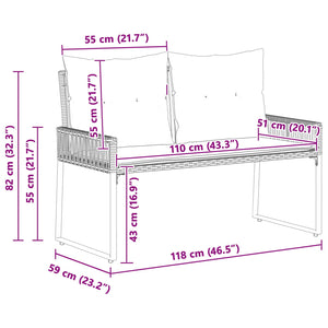 Εξωτερικός πάγκος 4 pcs Γκρι και Σκούρο Γκρι συνθετικό ρατάν - Pakobazaar