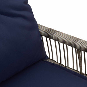 Εξωτερικός πάγκος 4 pcs Γκρι και Navy Blue συνθετικό ρατάν - Pakobazaar