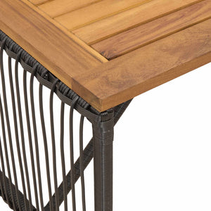 Εξωτερικό Τραπέζι Μαύρο και Καφέ 80 x 40 x 40 cm - Pakobazaar