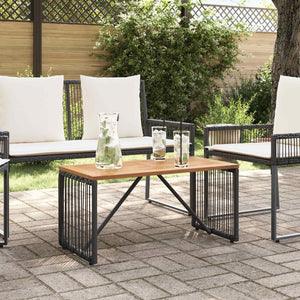 Εξωτερικό Τραπέζι Μαύρο και Καφέ 80 x 40 x 40 cm - Pakobazaar