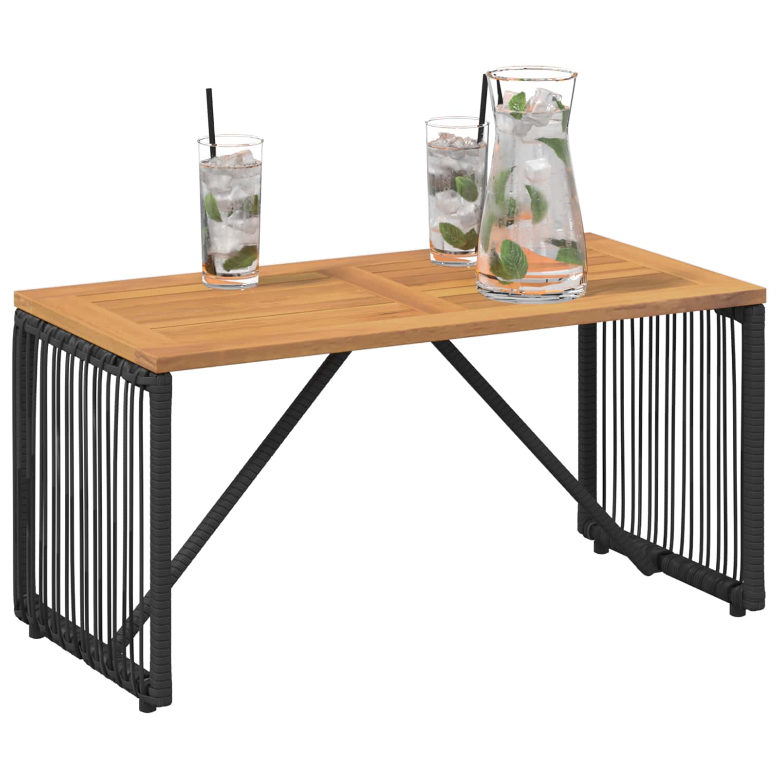Εξωτερικό Τραπέζι Μαύρο και Καφέ 80 x 40 x 40 cm - Pakobazaar
