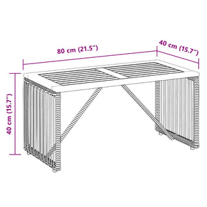 Εξωτερικό Τραπέζι Μαύρο και Καφέ 80 x 40 x 40 cm - Pakobazaar