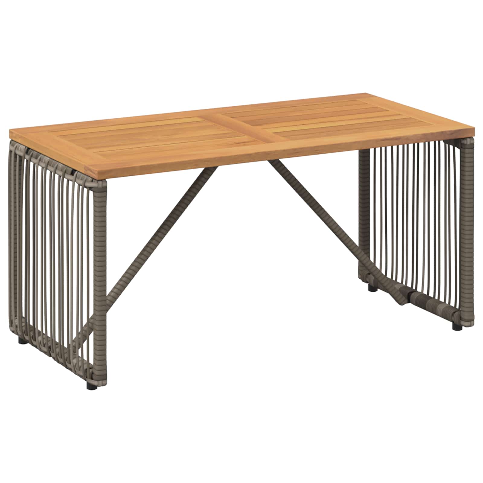 Εξωτερικό Τραπέζι Γκρι και Καφέ 80 x 40 x 40 cm συνθετικό ρατάν - Pakobazaar