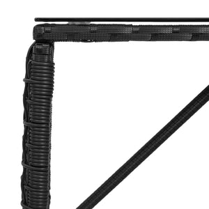 Εξωτερικό Τραπέζι Μαύρο 80 x 40 x 40 cm PE Rattan και Γυαλί - Pakobazaar