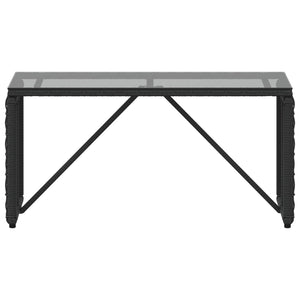 Εξωτερικό Τραπέζι Μαύρο 80 x 40 x 40 cm PE Rattan και Γυαλί - Pakobazaar