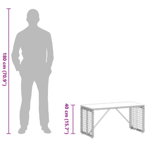 Εξωτερικό Τραπέζι Μαύρο 80 x 40 x 40 cm PE Rattan και Γυαλί - Pakobazaar