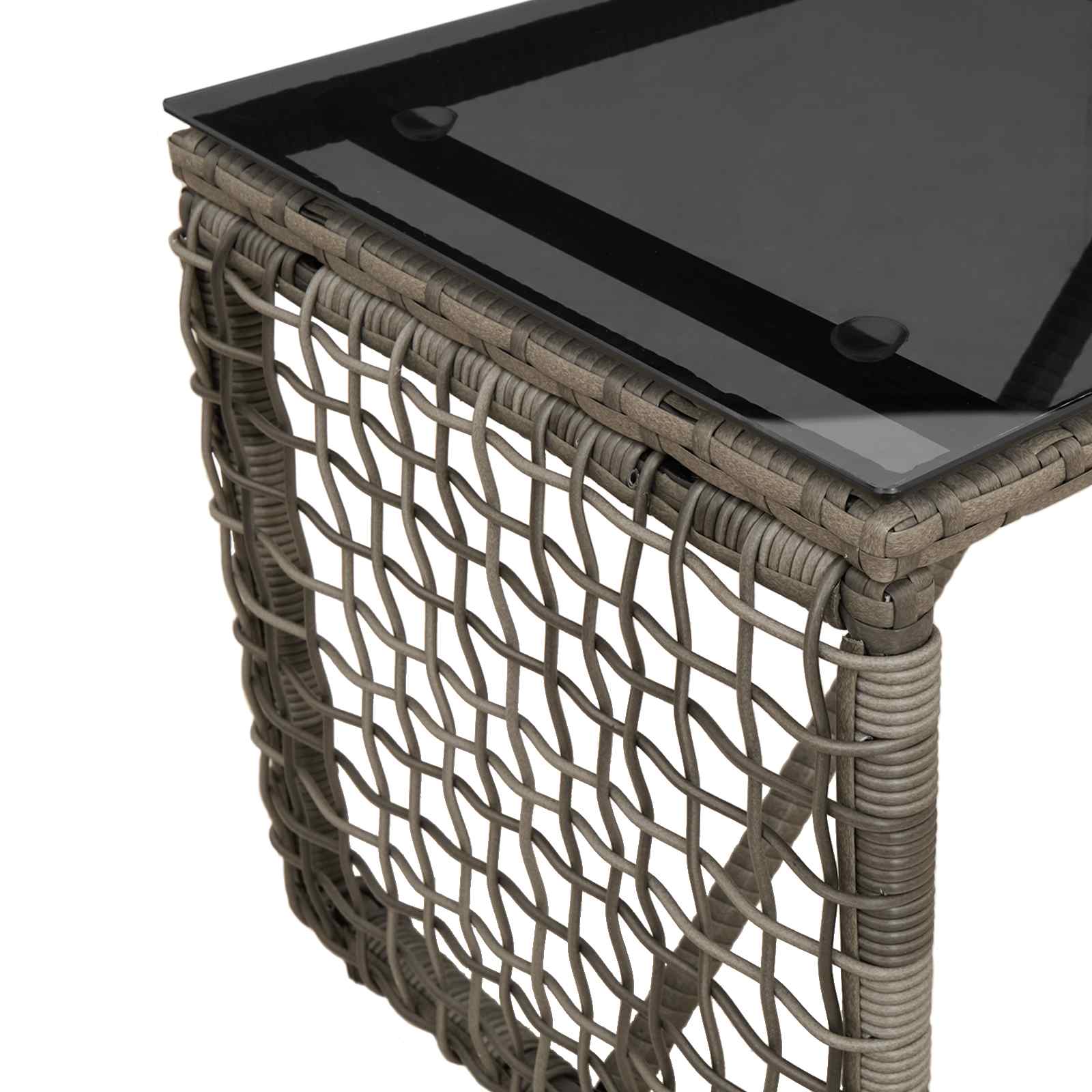 Εξωτερικό Τραπέζι Γκρι και Μαύρο 80 x 40 x 40 cm - Pakobazaar